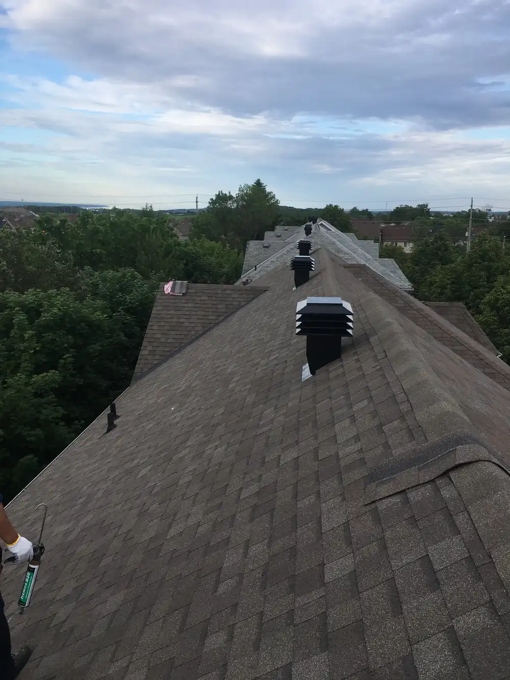 Completed flat roof section